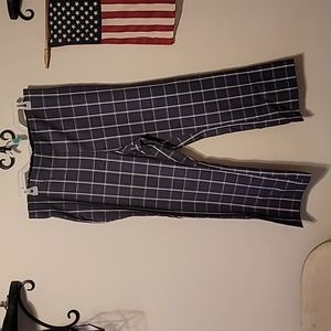 Womens Dress Pants Blusih/Grey with White Pin Stripes